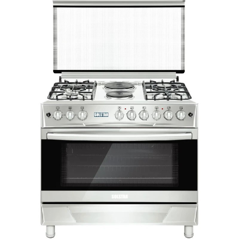 SOLSTAR 90x60cm 4 Gas + 2 Electric Silver Cooker | SO942DEINBSS