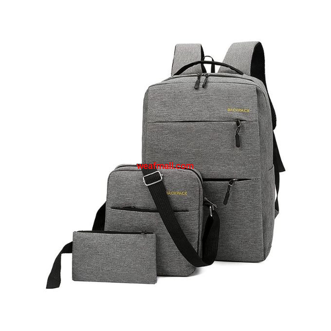 3-in-1 Multi-Functional Grey Backpack | MJ-23-22 Waterproof Oxford Laptop Bag with Computer Interlayer for School & Business