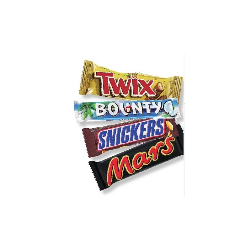 Bounty Twix Snickers Mars Chocolate Bars each