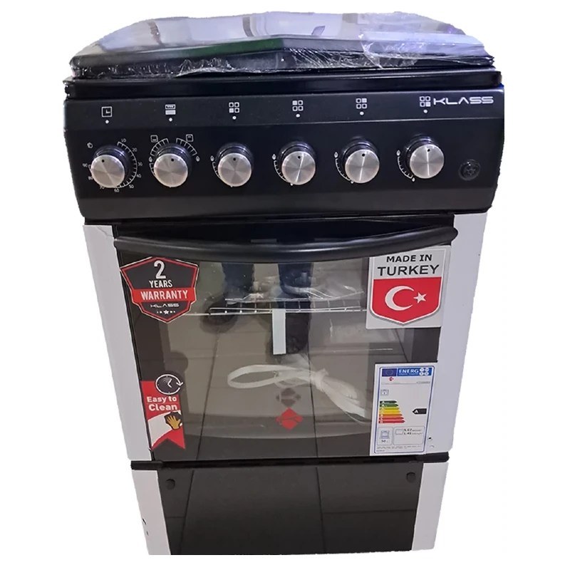 KLASS 4 Gas Free Standing Cooker 50x60cm Full Gas Oven & Grill Oven, Timer | 4TTE-5640BLK