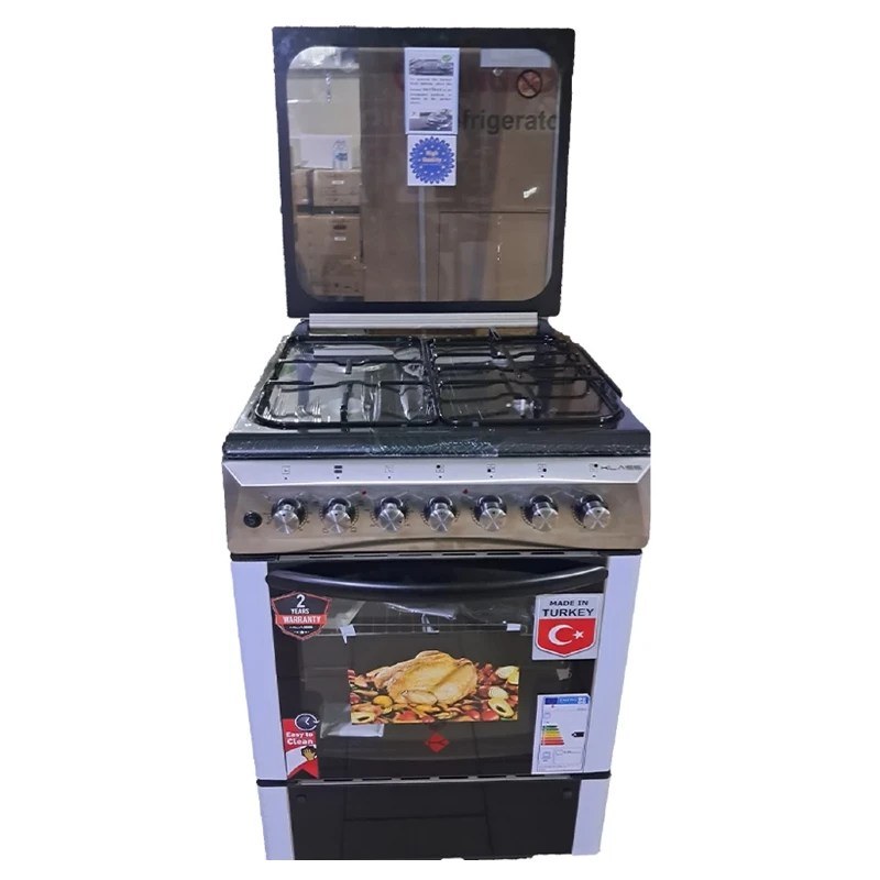 KLASS 3Gas + 1 Hot Plate Cooker 60x60cm Electric & Grill Oven Rotisserie | 4TTE-6631TIF