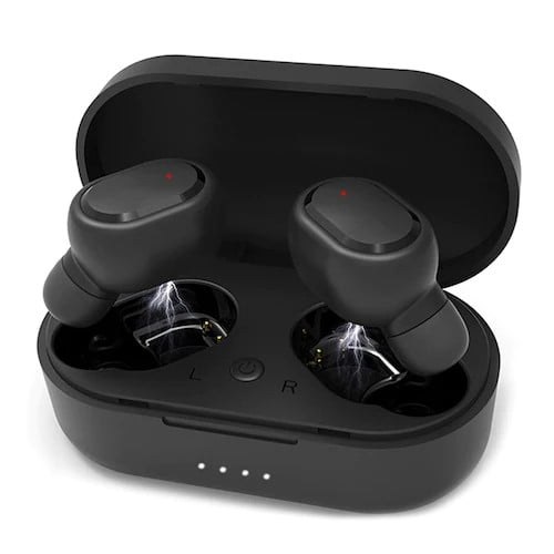 TWS M1 AirDots Mini Bluetooth 5.0 Wireless Super Crisp Sound Earbuds Portable Headsets With Magnetic Charging Case – Black