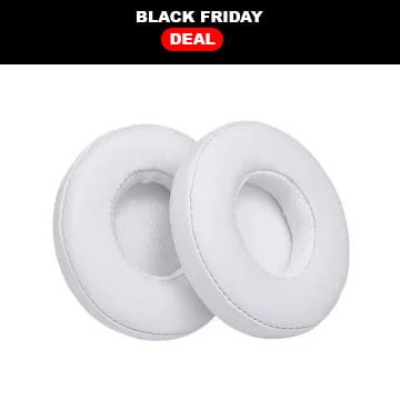 2Pcs Replacement Earpads Ear Pad Cushion for Beats Solo 2 / 3 On Ear Wireless Headphones White
