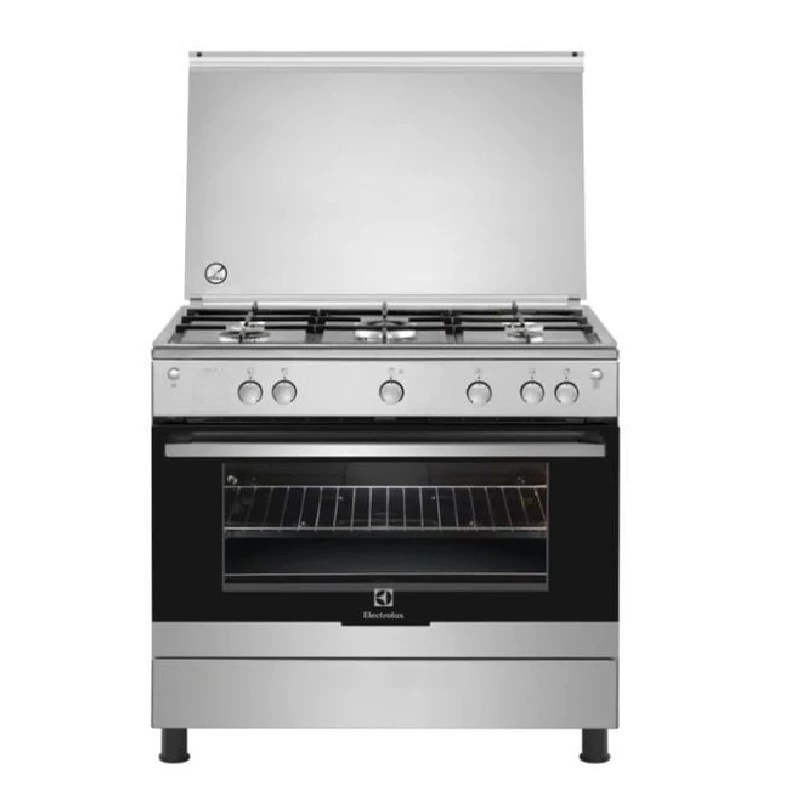 Electrolux 90x60cm 5 Burners Gas Cooker, Gas Oven, Stainless Steel | EKG9000G9U