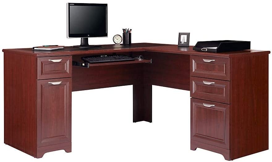 Realspace Magellan 59″W L-Shaped Desk, Classic Cherry