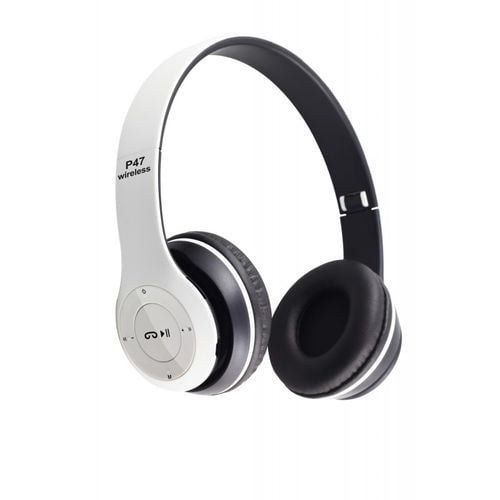 P47 Bluetooth Wireless Headphone, Hands Free Music Headset – White,Black.