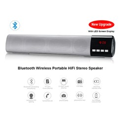 Portable Wireless Mini home theater system bluetooth stereo sound bar speaker with LCD display_Silver